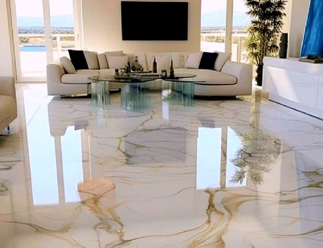 Porcelain Tiles Flooring Ideas: Modern Living Room Flooring